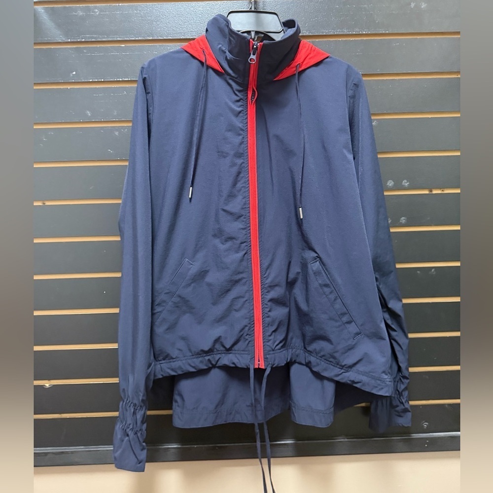 The Upside Navy & Red Hooded Windbreaker Jacket – Women’s M (US 8) - Picture 1 of 4